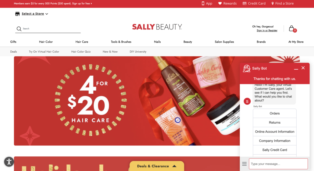 Sally Beauty Chatbot